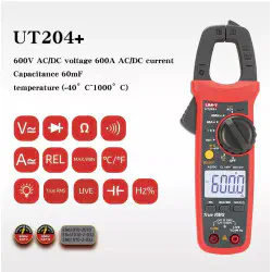 UNI-T UT204+ Digital Clamp Meter AC/DC 600A Clamp on meter Current Tester High Precision Multimeter.