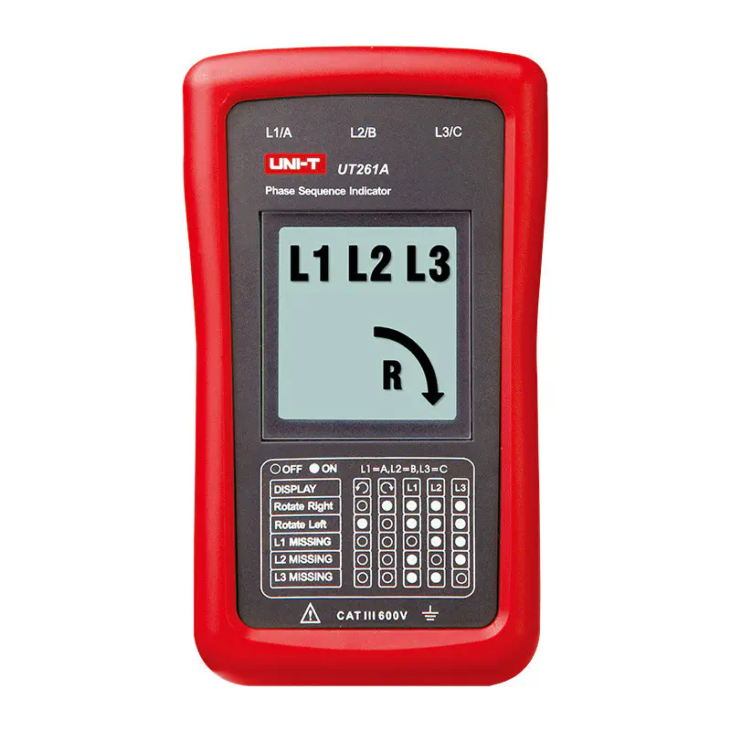 UNI-T UT261A Phase Sequence and Motor Rotation Indicators