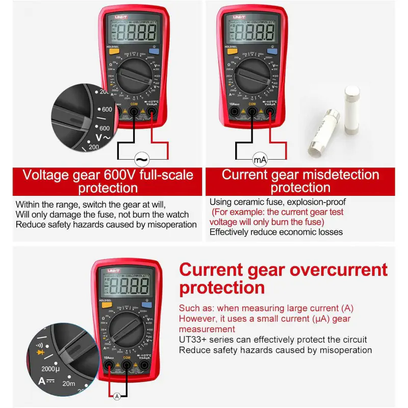 UNI-T UT33A+ Palm Size Digital Multimeter Pocket Size Multimeter Model: UT33A+