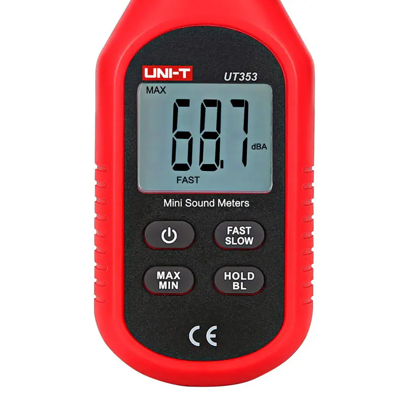 UNI-T UT353 Mini Sound Level Meter Decibel Meter, Digital Sound Level Meter 30-130dB Audio Noise Volume Measure Device Sound Meter Max/Min Fast/Slow Data Hold LCD Backlit Auto Power off