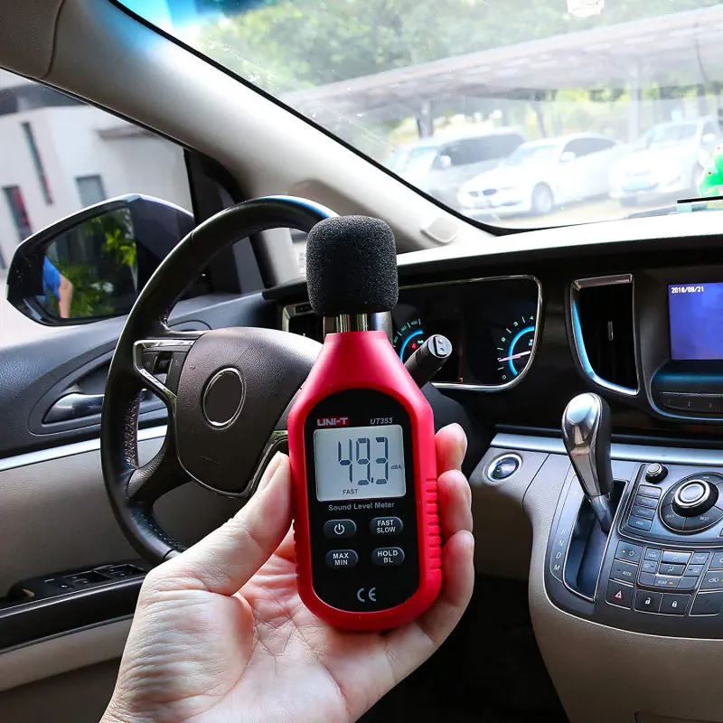UNI-T UT353 Mini Sound Level Meter Decibel Meter, Digital Sound Level Meter 30-130dB Audio Noise Volume Measure Device Sound Meter Max/Min Fast/Slow Data Hold LCD Backlit Auto Power off