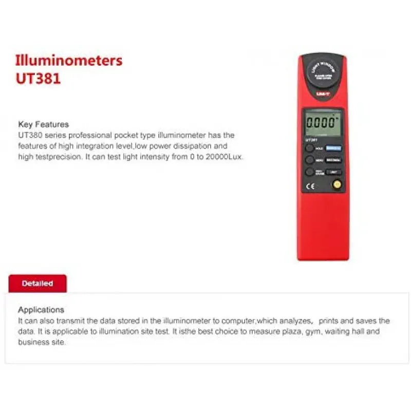 UNI-T UT381 Luminometers Light Meters