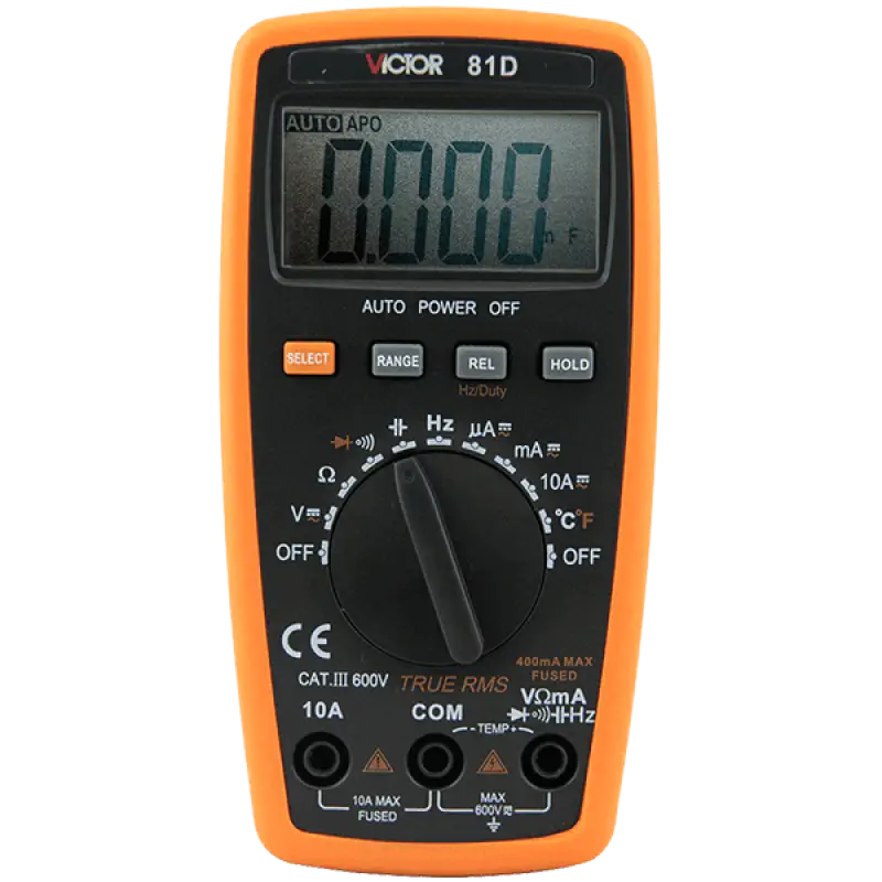 VICTOR 81D Digital Multimeter AC/DC 600V 10A ( 40MΩ, 100uF, 30MHz ) M