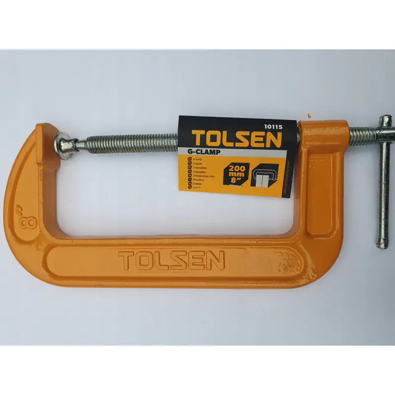 TOLSEN G Clamp ( 3" | 4" | 6" | 8" ) Powder Coated Bar, Heavy Duty Model:  10112 | 10113 | 10114 | 10115