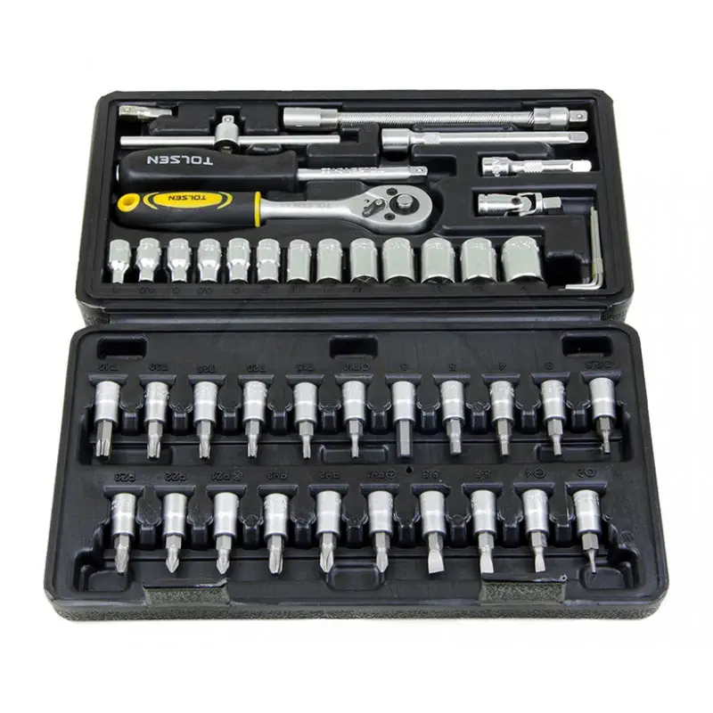 TOLSEN 46Pcs Socket Ratchet Wrench Set (1/4" Drive) Industrial Series Model: 15138