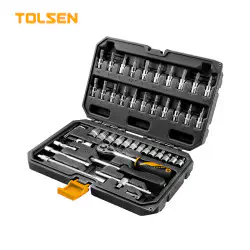 TOLSEN 46Pcs Socket Ratchet Wrench Set (1/4" Drive) Industrial Series Model: 15138