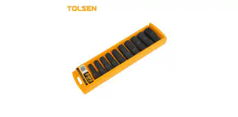 TOLSEN 18296 10Pcs 1/2" Drive Deep Impact Socket Set, CrMo Steel, Heat Treated, Impact Rated, Model: 18296