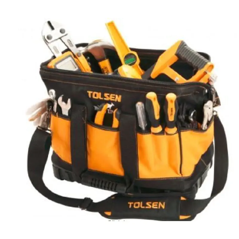 TOLSEN 16" Industrial Tool Bag Rigid Frame With Adjustable Shoulder Strap Model: 80103