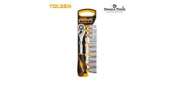 TOLSEN 12Pcs Quick Release Reversible Ratchet Handle w/ Socket Set (1/2" Drive) Industrial Series 15152