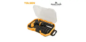 TOLSEN 41Pcs Bit & Ratchet Socket Set w/ Quick Change T-Handle Model: 20036