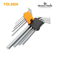 TOLSEN 9Pcs Extra-Long Arm Hex Key Set Allen Wrench (1.5/2/2.5/3/4/5/6/8/10mm) Model: 20049