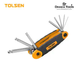 TOLSEN 8Pcs Folding Ball Point Allen Hex Key Set (1.5/2/2.5/3/4/5/6/8mm) Model: 20068