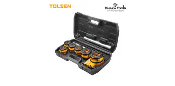 TOLSEN 9Pcs Metal Pipe Threader Set w/ 2 Extension Bars (1/4", 3/8", 1/2", 3/4", 1", 1-1/4") Industrial Series Model: 33011