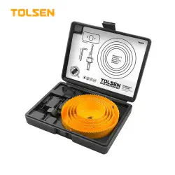 TOLSEN 8Pcs Hole Saw Set Kits for Plywood Drywall Wood Plastic Model 75866