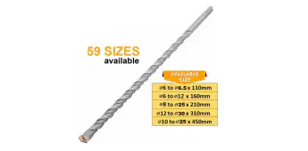 Tolsen SDS-Plus Hammer Drill Bits Metric ( Ø6 to 30mm | Length 110 to 450mm ) for concreate Industrial Grade 75318