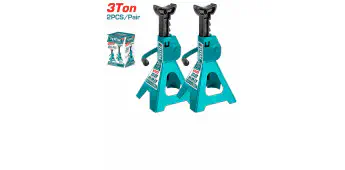 TOTAL Jack Stand 3 Ton Capacity (Pair), 270-410mm Adjustable Height, Ratchet Lock, Large Saddle & Wide Base THJS0301