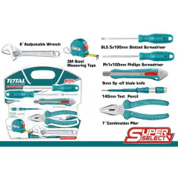 TOTAL 7Pcs Hand Tools Set Household Tool Set Model: THKTHP90076