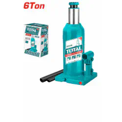 TOTAL Hydraulic Bottle Jack 6 Ton Capacity, 210-410mm Lift Range, with Safety Valve & Screw Extension THT109062