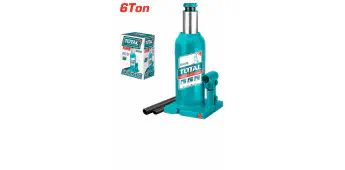 TOTAL Hydraulic Bottle Jack 6 Ton Capacity, 210-410mm Lift Range, with Safety Valve & Screw Extension THT109062
