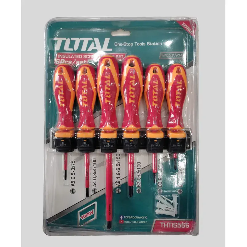 TOTAL 6Pcs Insulated Screwdriver Set THTIS566