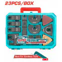 TOTAL Multi Tool Blade Set TAKTMT2301 – 23 Pcs Oscillating Tool Accessories, M42/Cr-V, for Cutting, Sanding, Scraping & Grout Removal