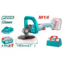 TOTAL Li-ion Polisher TAPLI20181 – 20V Brushless, 400-2800 rpm Variable Speed, 180mm (7") Pad, M14 Spindle, with 4.0Ah Battery, Charger & Accessories