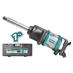 TOTAL Air Impact Wrench TAT40111 – 1" Square Drive, 3100Nm Max Torque, 3600 rpm, Twin Hammer, 200mm Anvil, with Universal Connector & BMC Case