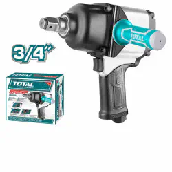 TOTAL Air Impact Wrench TAT40342 – 3/4" Square Drive, 1600Nm Max Torque, 4000 rpm, Twin Hammer Mechanism, with Universal Connector