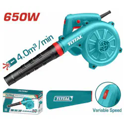 TOTAL 650W Aspirator Blower TB6036 – Variable Speed Blower/Vacuum with Dust Bag