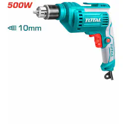TOTAL Electric Drill TD2051026 – 500W, 0-3300 rpm, 10mm Keyless Chuck, Variable Speed & Forward/Reverse Switch
