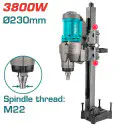 TOTAL Diamond Core Drill TDDM38001 – 3800W, 230mm Max Drilling Diameter, M22 Spindle, with Drilling Stand, Leakage Protection Switch & Carbon Brushes