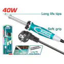 TOTAL Electric Soldering Iron Series – 40W (TET1406), 60W (TET1606) & 70W (TET01606) Models, Straight Tip, Replaceable Tip