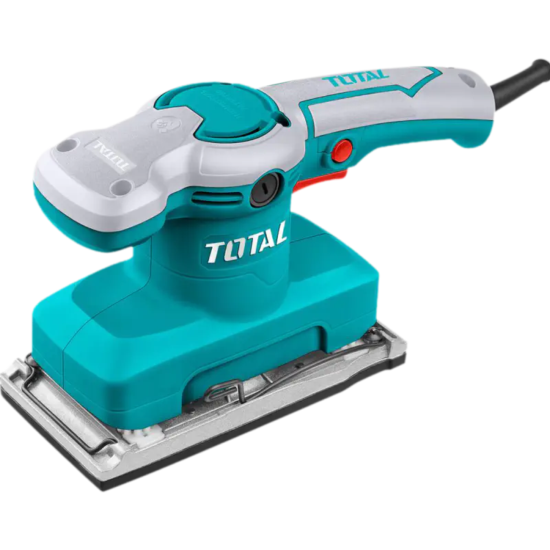 TOTAL Finishing Sander 320W, 14,000 rpm, 90x180mm Aluminum Base, with 5 Sandpapers & Extra Carbon Brushes TF1301826