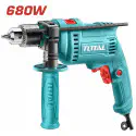 TOTAL Impact Drill TG1061356 – 680W, 0-3000 rpm, 13mm Keyed Chuck, Hammer Function, Variable Speed & Forward/Reverse Switch