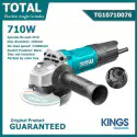 TOTAL Angle Grinder TG10710076 – 710W, 12000 rpm, 100mm (4") Disc, M10 Spindle, Compact & Lightweight