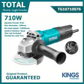 TOTAL Angle Grinder TG10710076 – 710W, 12000 rpm, 100mm (4") Disc, M10 Spindle, Compact & Lightweight