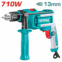 TOTAL Impact Drill TG1071366 – 710W, 0-3000 rpm, 13mm Keyed Chuck, Hammer Function, Variable Speed & Forward/Reverse Switch