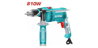 TOTAL Impact Drill TG1081316 – 810W, 0-2800 rpm, 13mm Keyed Chuck, Hammer Function, Variable Speed & Forward/Reverse Switch
