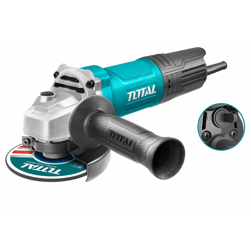 TOTAL Angle Grinder TG10910056 – 900W, 12000 rpm, 100mm (4") Disc, M10 Spindle, Rear On/Off Switch, Industrial