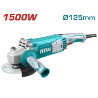 TOTAL Angle Grinder TG11512526 – 1500W, 11000 rpm, 125mm (5") Disc, M14 Spindle, Industrial Grade, with Auxiliary Handle