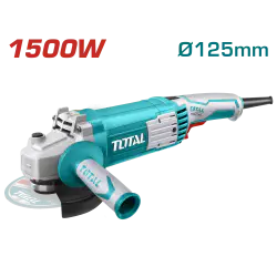 TOTAL Angle Grinder TG11512526 – 1500W, 11000 rpm, 125mm (5") Disc, M14 Spindle, Industrial Grade, with Auxiliary Handle