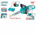 TOTAL Li-ion Chain Saw 40V (20V+20V) Brushless, 16" (40cm) Bar, 14.5 m/s Chain Speed, with 2 x 4.0Ah Batteries & Dual Port Charger TGSLI401682