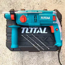 TOTAL Rotary Hammer TH306236 – 650W, 1.7J Impact Energy, SDS Plus Chuck, 22mm Concrete Capacity, with 3 Drill Bits & BMC Case