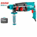 TOTAL Rotary Hammer TH309288 – 950W, 2.5J Impact Energy, SDS Plus Chuck, 28mm Concrete Capacity, with 3 Drills, 2 Chisels, Auxiliary Handle & BMC Case