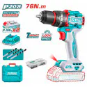 TOTAL Li-ion Compact Brushless Impact Drill TIDLI20768 – 20V, 66Nm, 2-Speed, 30,000 BPM, with 2 x 2.0Ah Batteries, Charger, 3 Masonry Bits & 47 Accessories