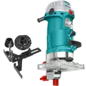 TOTAL Laminate Trimmer 500W, 33,500 rpm, 6mm & 1/4" Collets, with Parallel Guide, Template Guide & Extra Carbon Brushes TLT5001