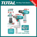 TOTAL Cordless 12V 3-Piece Combo Set TOSLI240205 – Drill, Impact Driver & Hand Mixer with 2 x 1.5Ah Batteries