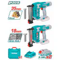 TOTAL Li-ion 2 Pcs Combo Kit 20V Cordless Brad Nailer & Concrete Nailer with 2 x 2.0Ah Batteries, Charger, 1000 Brad Nails & 200 Concrete Nails TOSLI240301