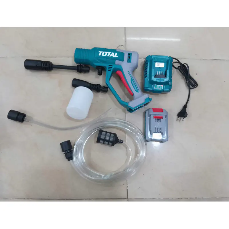 TOTAL TPWLI20362 Cordless pressure washer 24.8Bar, Car washer with battery & charge; 20V, 2.0Ah 