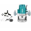 TOTAL Electric Router 1600W, 22,000 rpm, 0-60mm Plunge, 5 Collets (6/8/12/1/4"/1/2"), with Guide Set & Extra Carbon Brushes TR111216